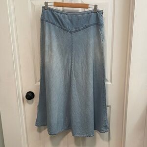 JM Collection Light Blue A-Line Skirt